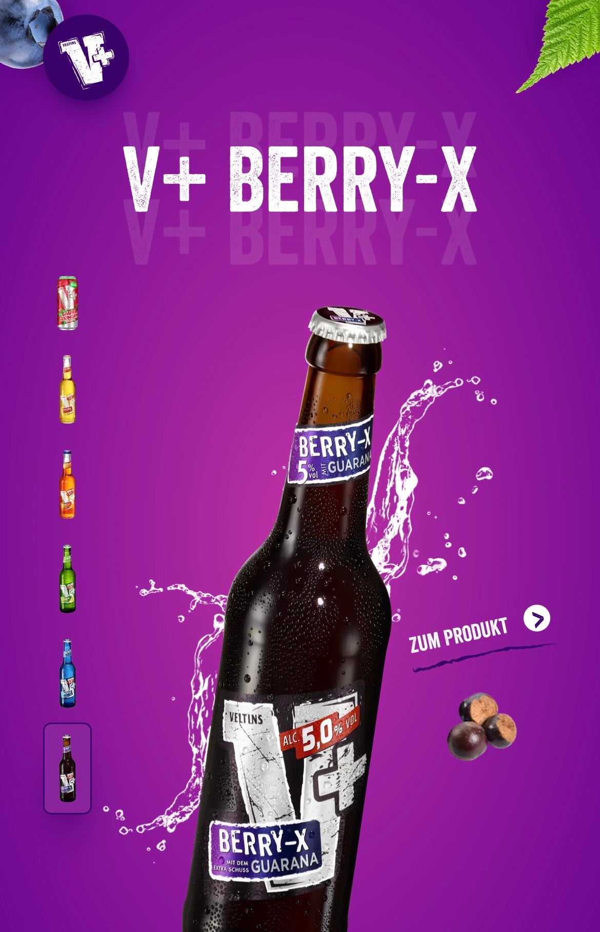 V+ Energy Drink 0,33 l verschiedene Sorten