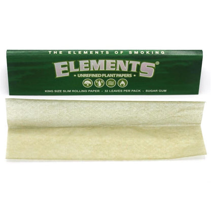 Elements Green Papers King Size Slim á 32 Blatt ￼