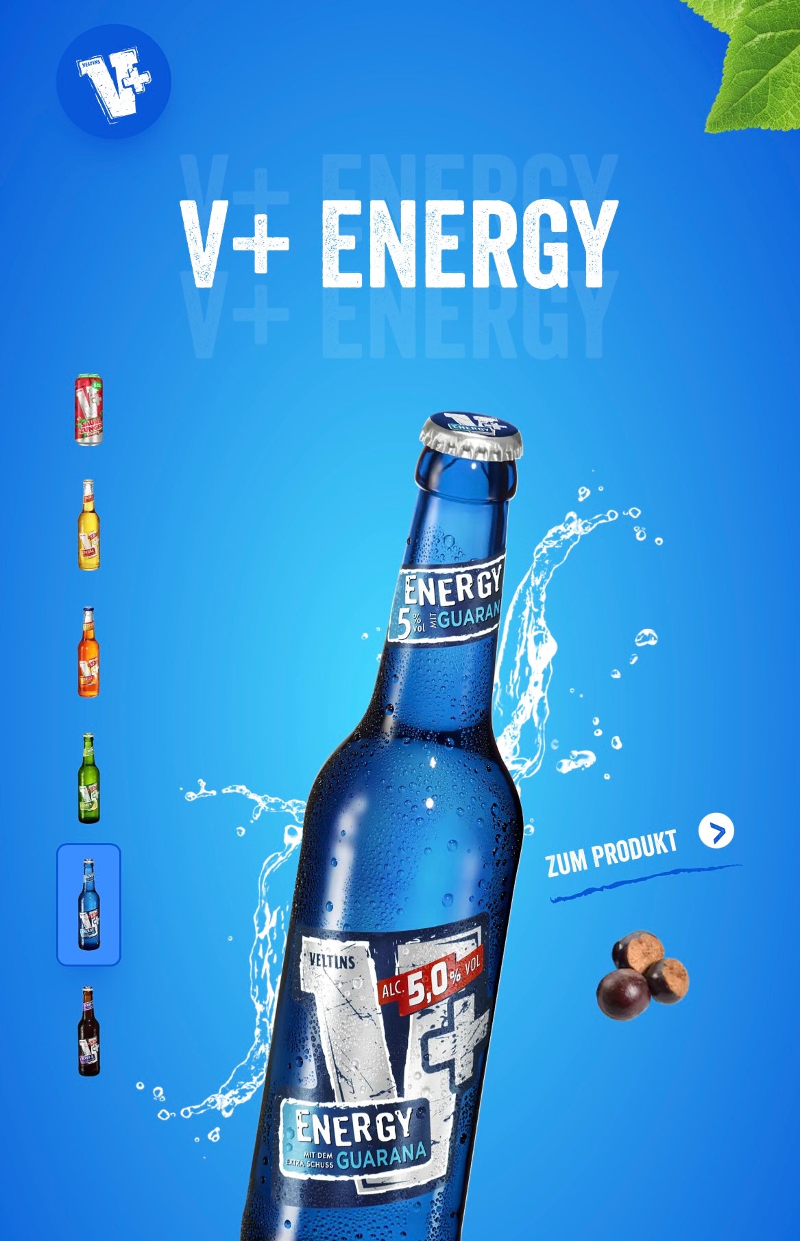 V+ Energy Drink 0,33 l verschiedene Sorten